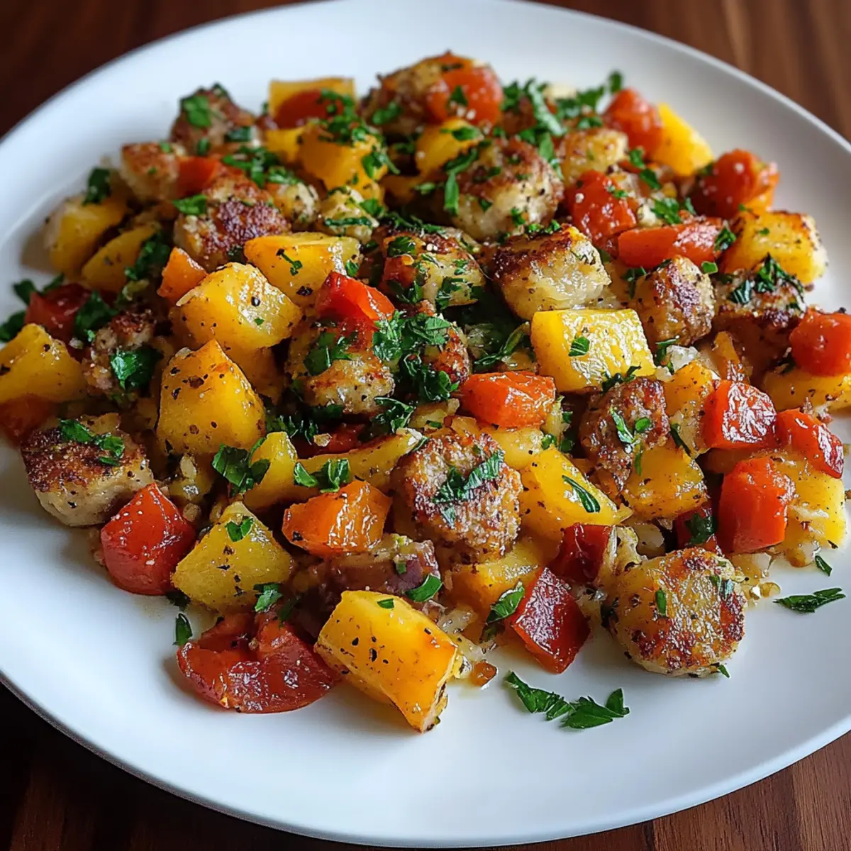 Butternut Squash and Apple Hash with Sausage