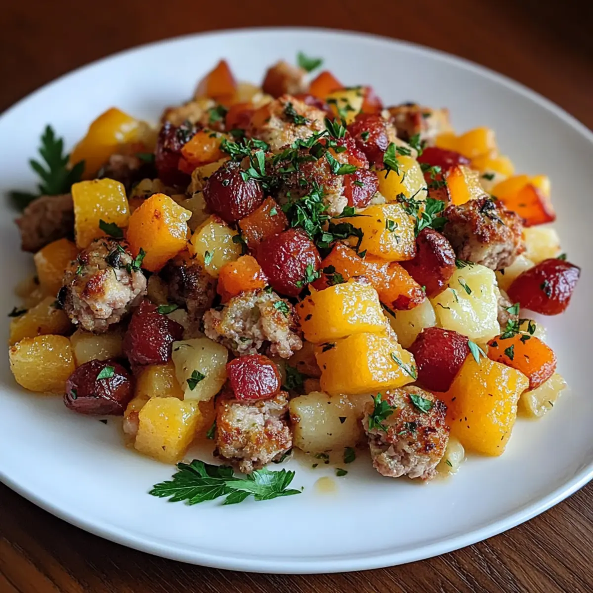 Butternut Squash and Apple Hash with Sausage