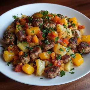 Butternut Squash and Apple Hash with Sausage