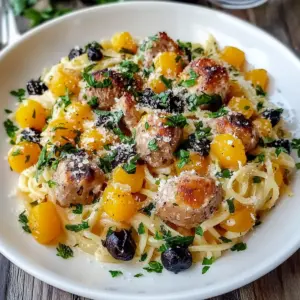 Butternut Squash and Black Bean Orzo with Sausage and Spinach