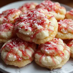 Candy Cane Whipped Shortbread Cookies