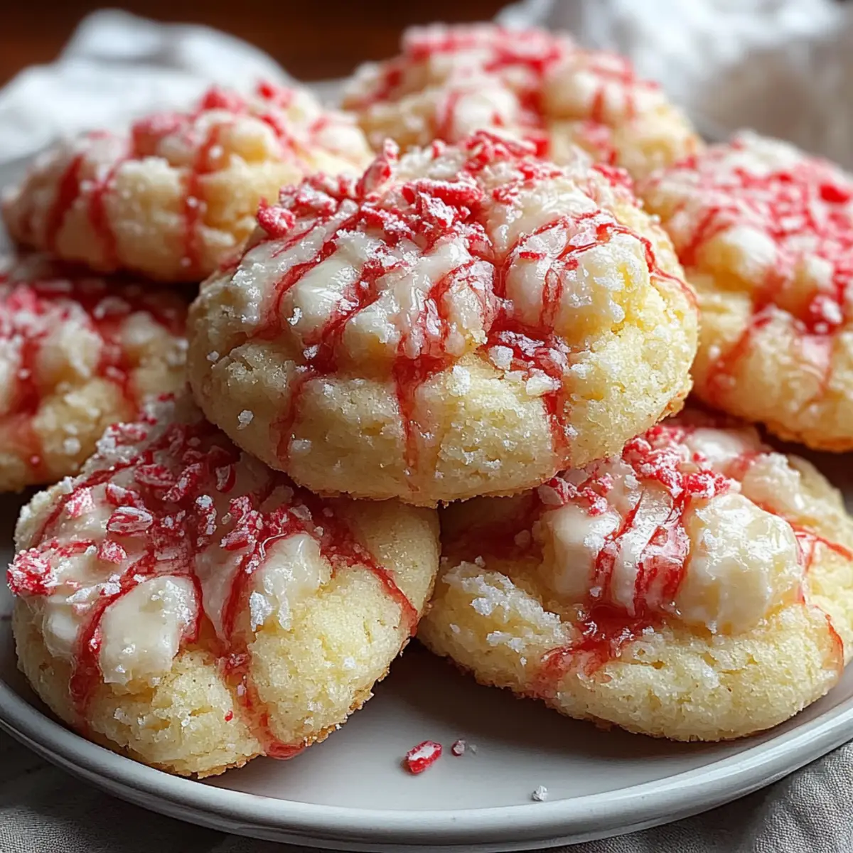 Candy Cane Whipped Shortbread Cookies