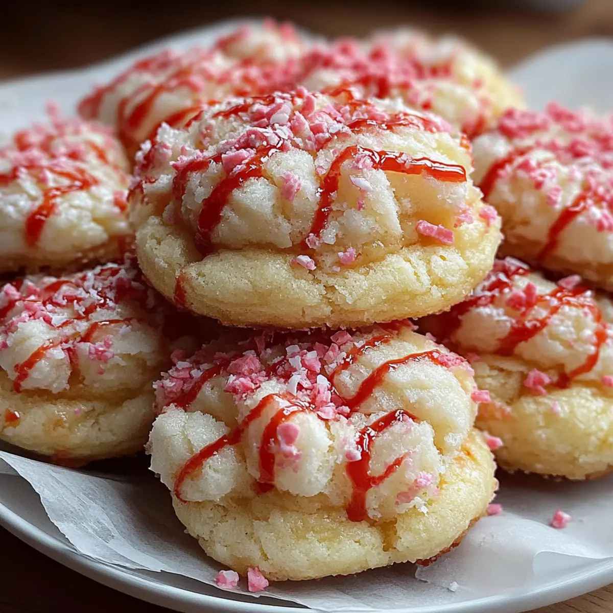 Candy Cane Whipped Shortbread Cookies