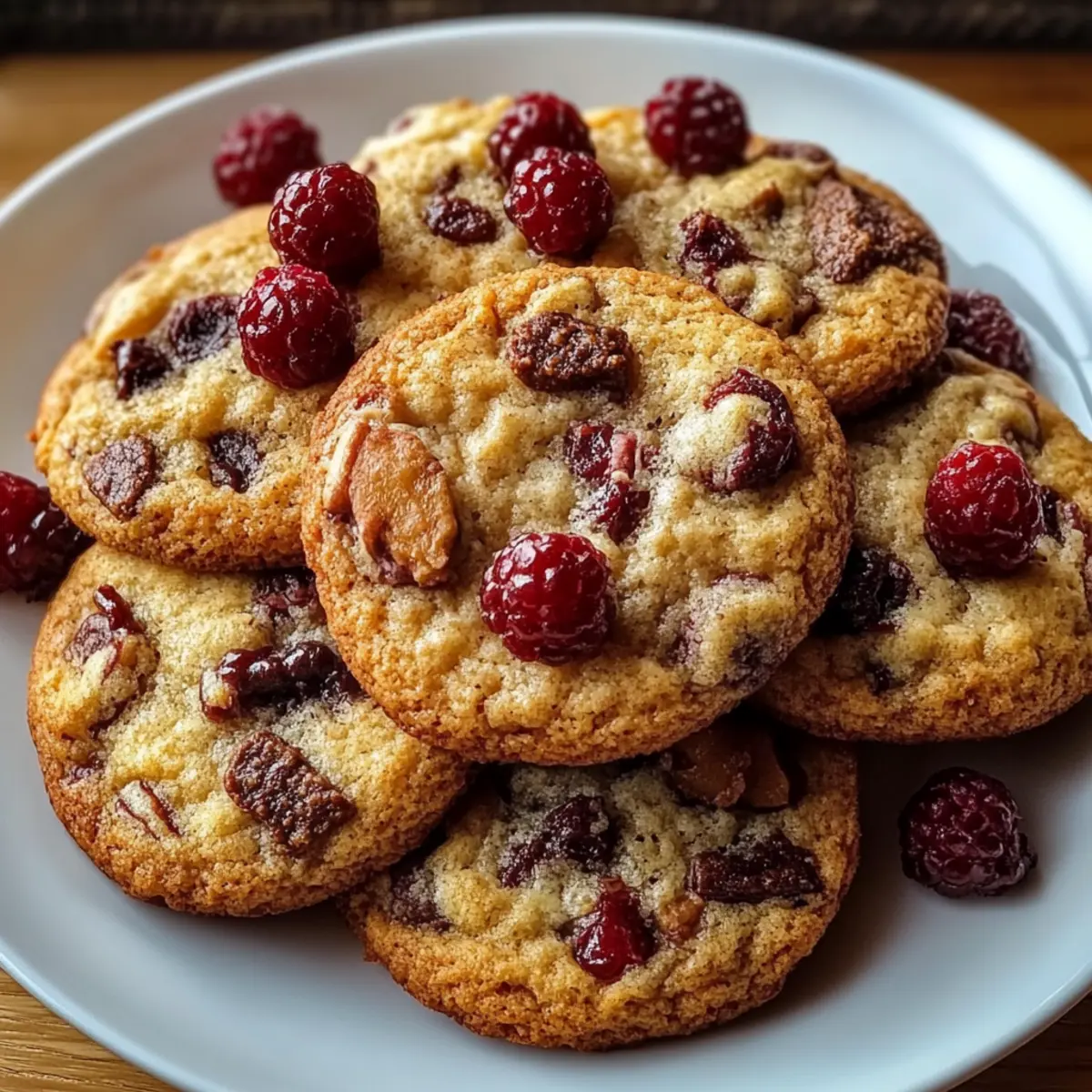 Chewy Spiced Cranberry Cookies with Walnuts
