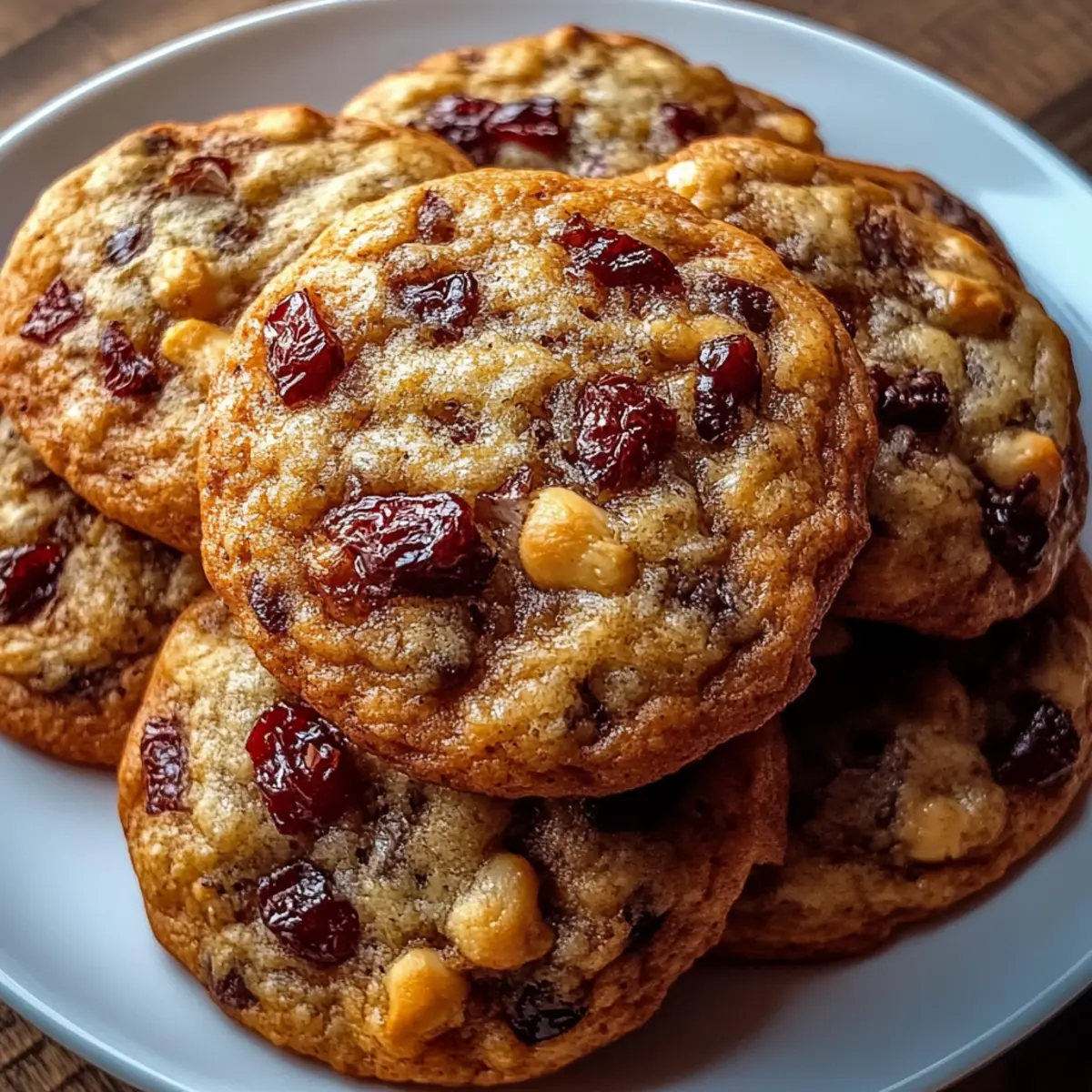 Chewy Spiced Cranberry Cookies with Walnuts