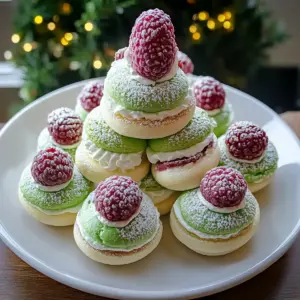 Christmas Tree Cake Macarons