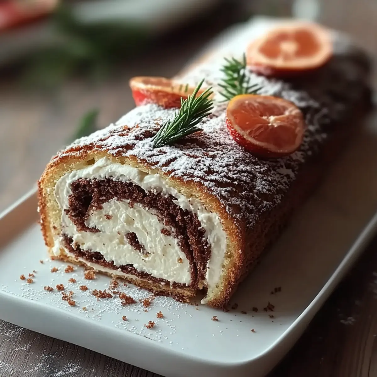 Christmas Yule Log Sheet Cake