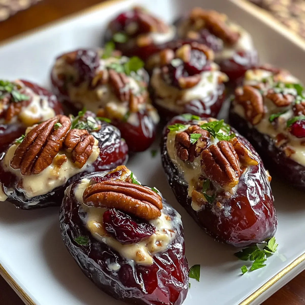 Cranberry Pecan Cream Cheese Stuffed Dates
