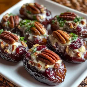 Cranberry Pecan Cream Cheese Stuffed Dates