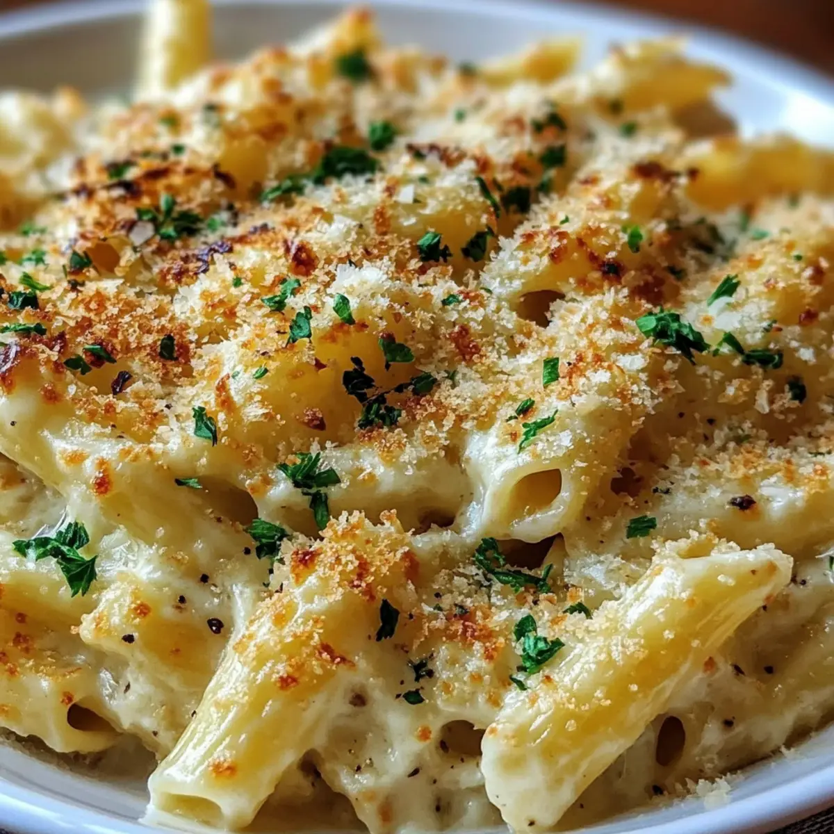 Creamy Garlic Parmesan Pasta Bake