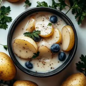 Creamy Garlic Sauce Baby Potatoes