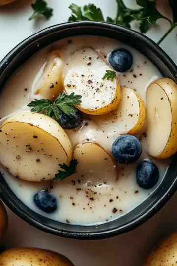 Creamy Garlic Sauce Baby Potatoes