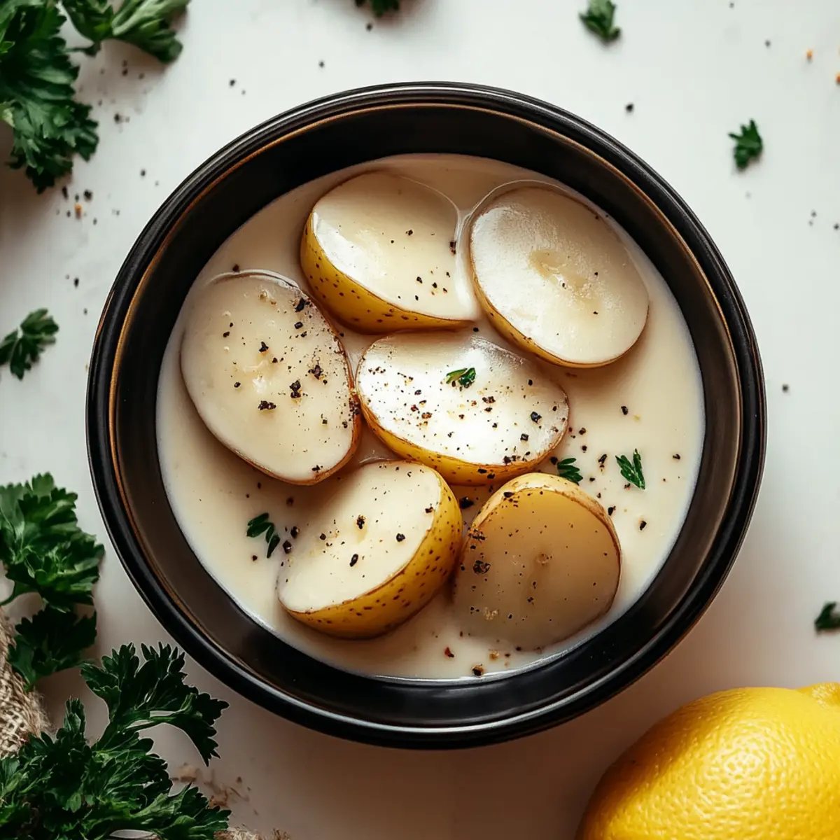 Creamy Garlic Sauce Baby Potatoes