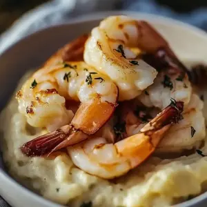 Creamy Garlic Shrimp Over Mashed Potatoes