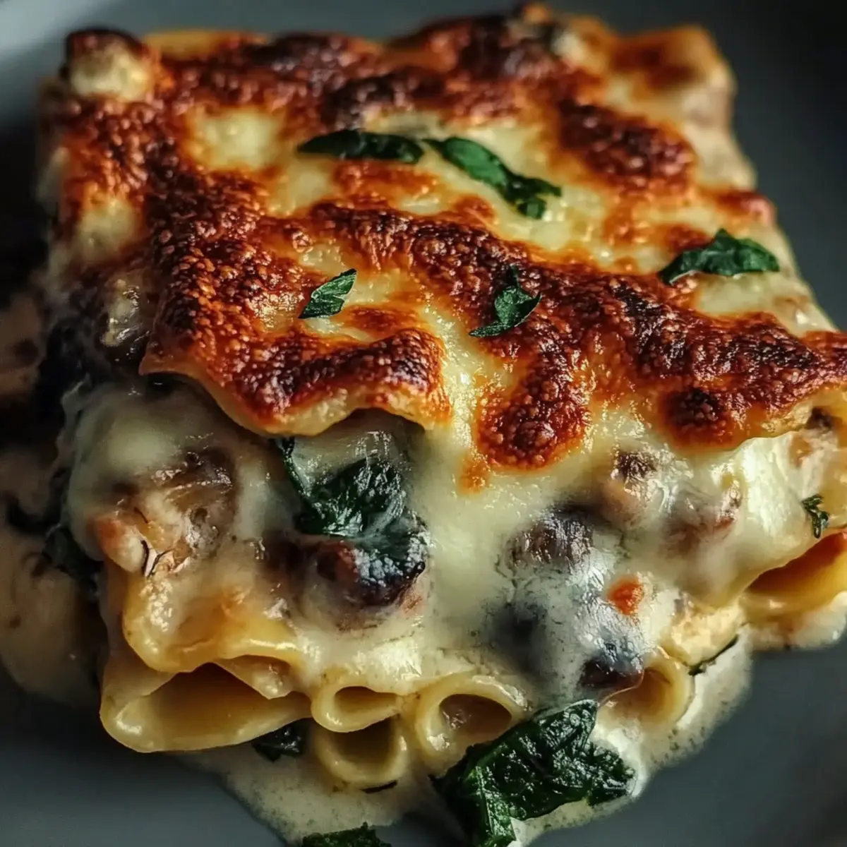 Creamy Spinach Mushroom Lasagna
