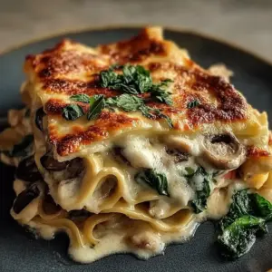 Creamy Spinach Mushroom Lasagna