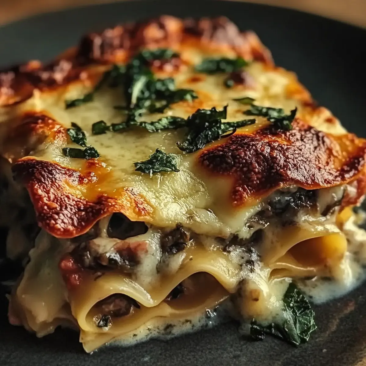 Creamy Spinach Mushroom Lasagna