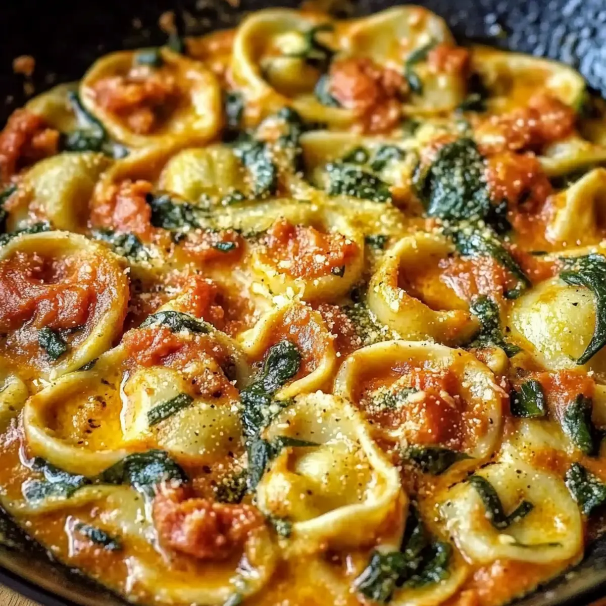 Creamy Spinach Tomato Tortellini