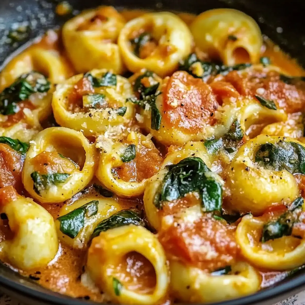 Creamy Spinach Tomato Tortellini