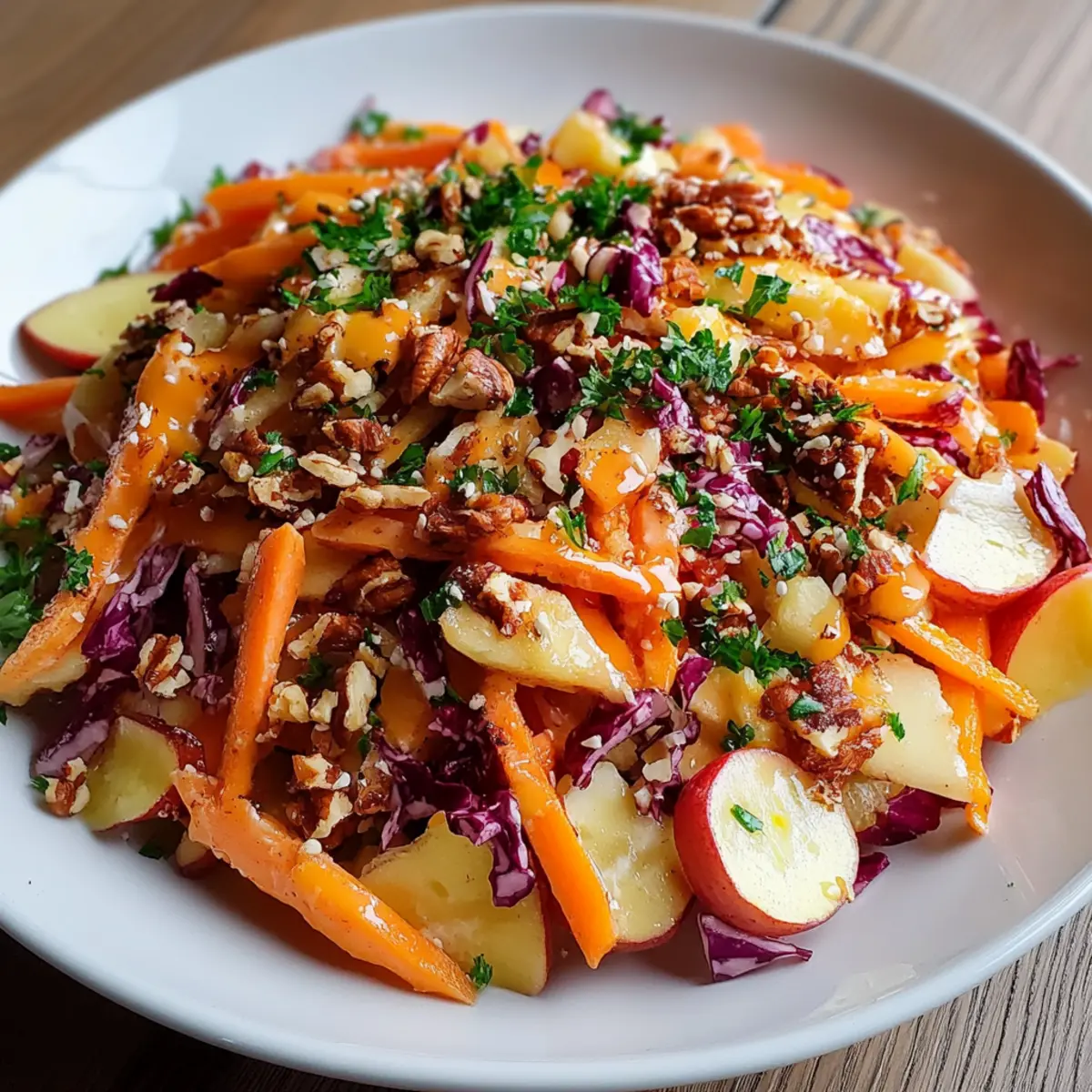 Crunchy Apple Carrot Salad with Creamy Citrus Dressing
