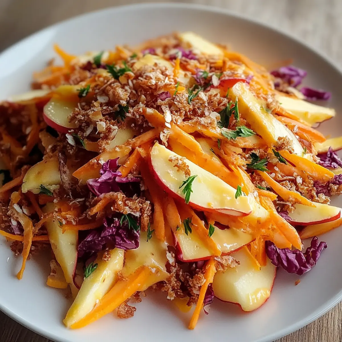 Crunchy Apple Carrot Salad with Creamy Citrus Dressing