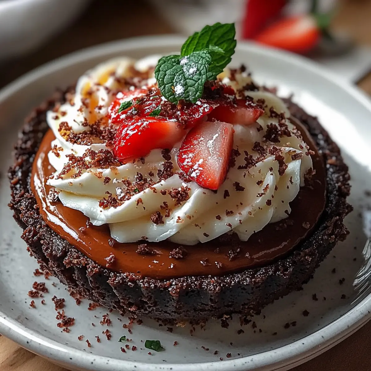 Dark Chocolate Peppermint Mousse Tart