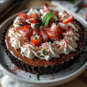 Dark Chocolate Peppermint Mousse Tart