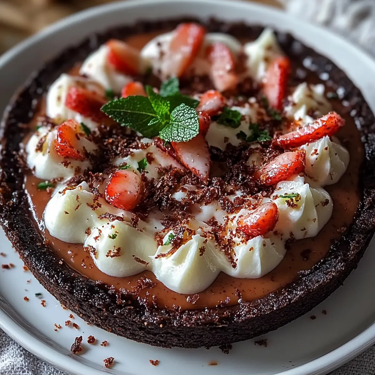 Dark Chocolate Peppermint Mousse Tart