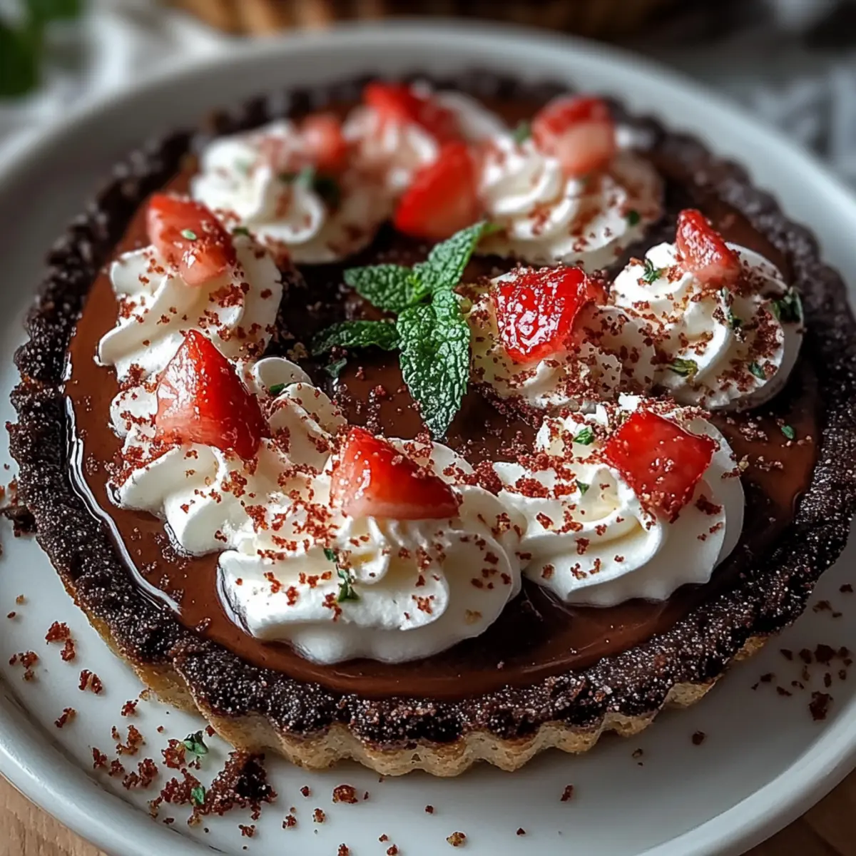 Dark Chocolate Peppermint Mousse Tart
