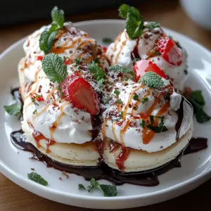 Delicate and Crispy Peppermint Meringues with a Sweet Chocolate Drizzle