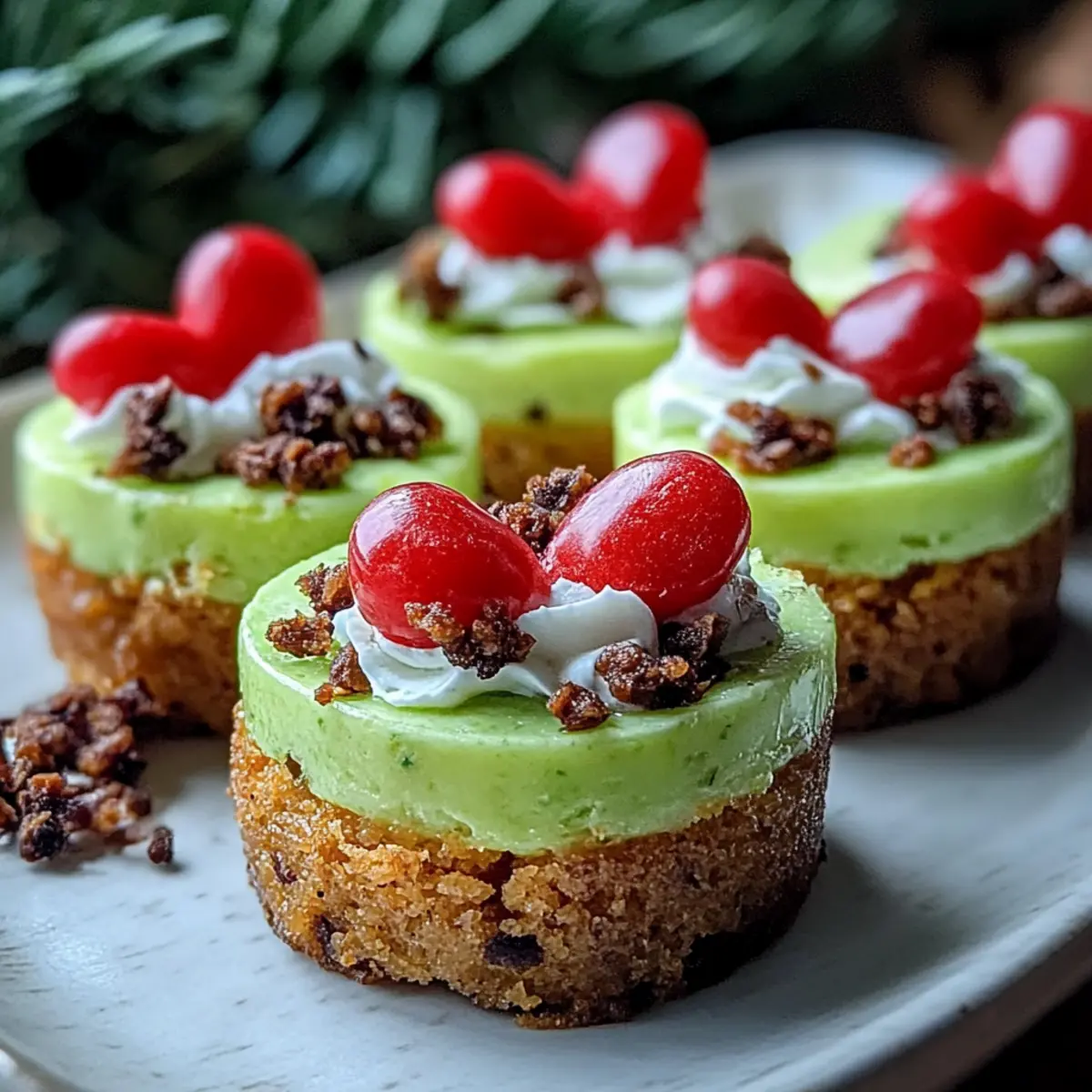 Grinch Mini Cheesecakes
