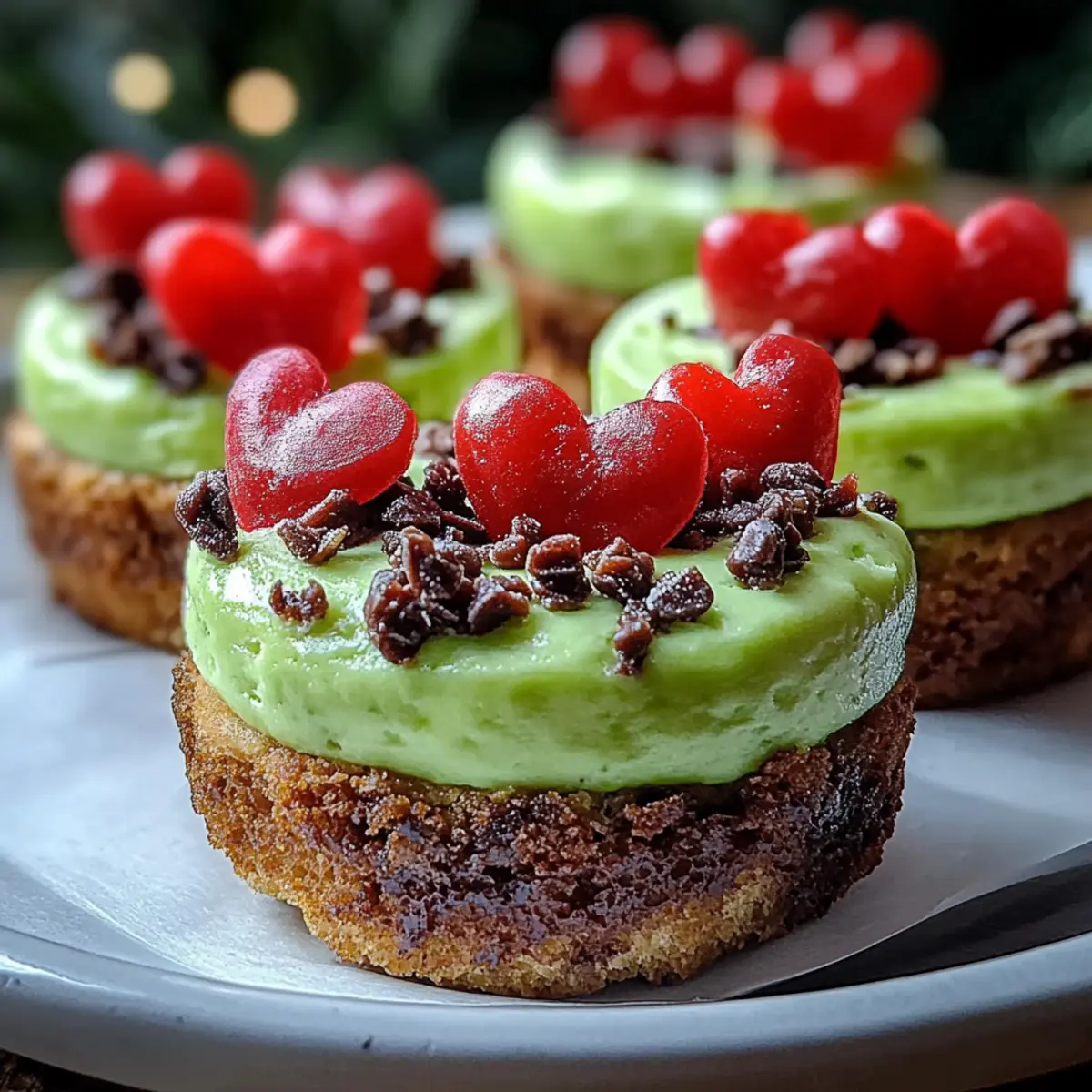 Grinch Mini Cheesecakes
