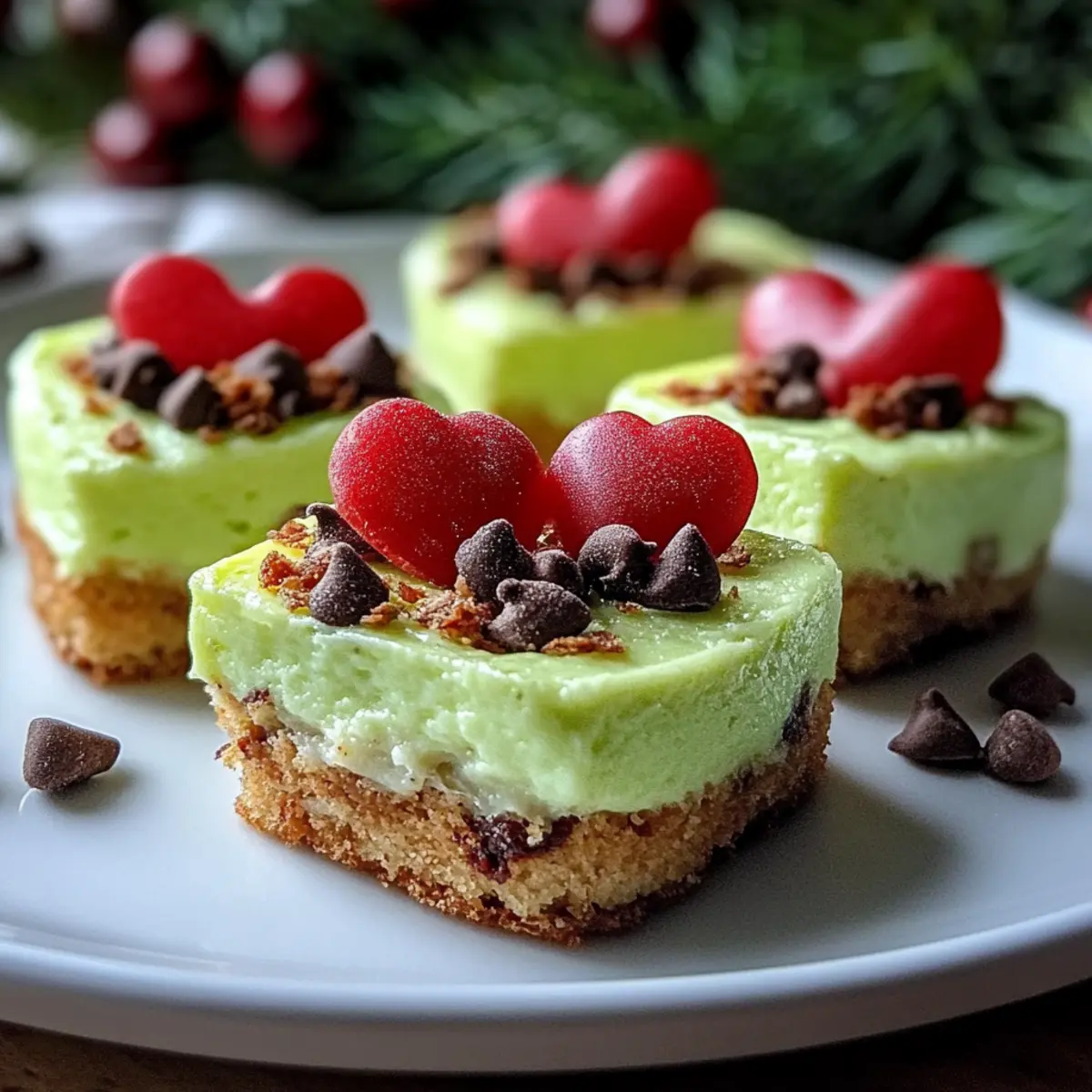 Grinch Mini Cheesecakes