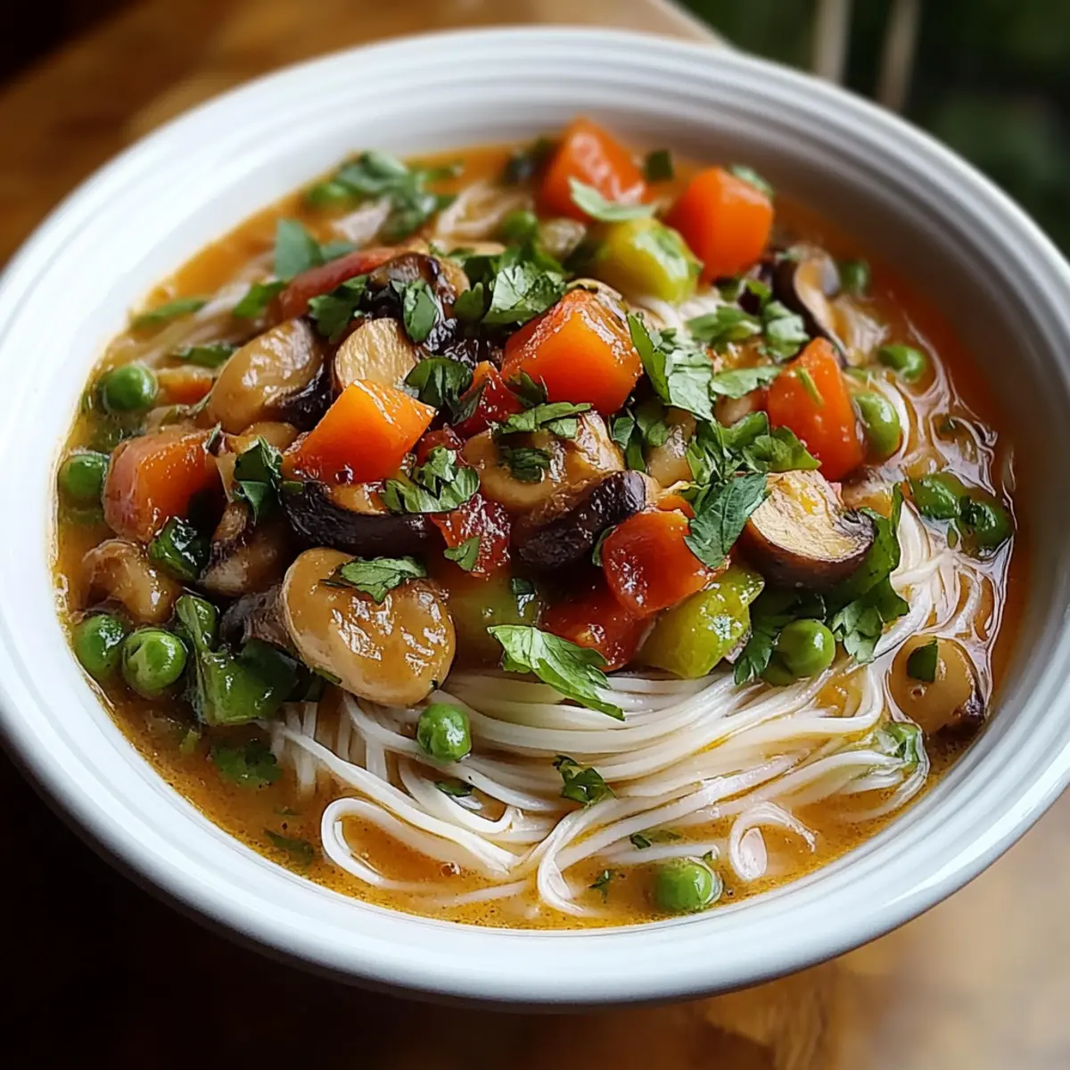 Healing Ginger Garlic Broth with Rice Noodles