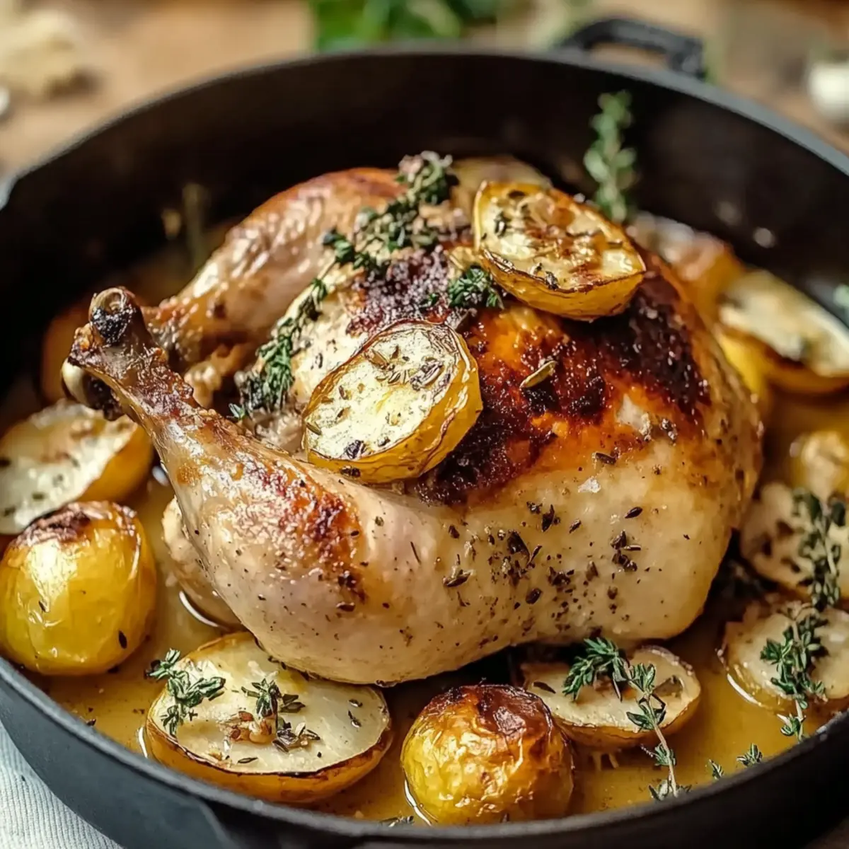 Lemon Herb Pot Roast Chicken