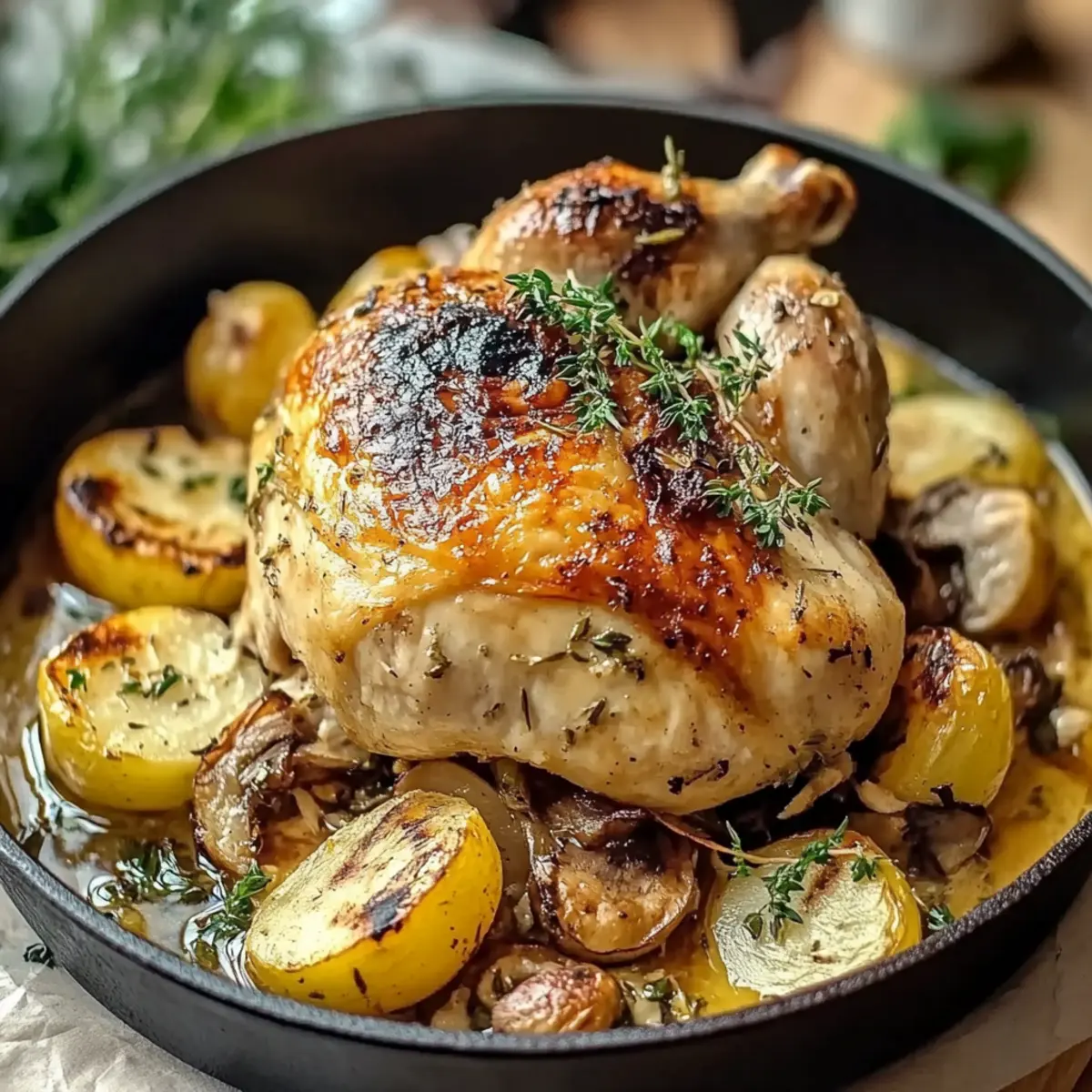Lemon Herb Pot Roast Chicken