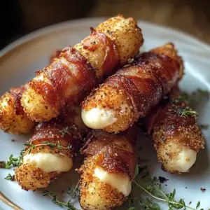 Low Carb Nashville Hot Bacon Wrapped Mozzarella Sticks