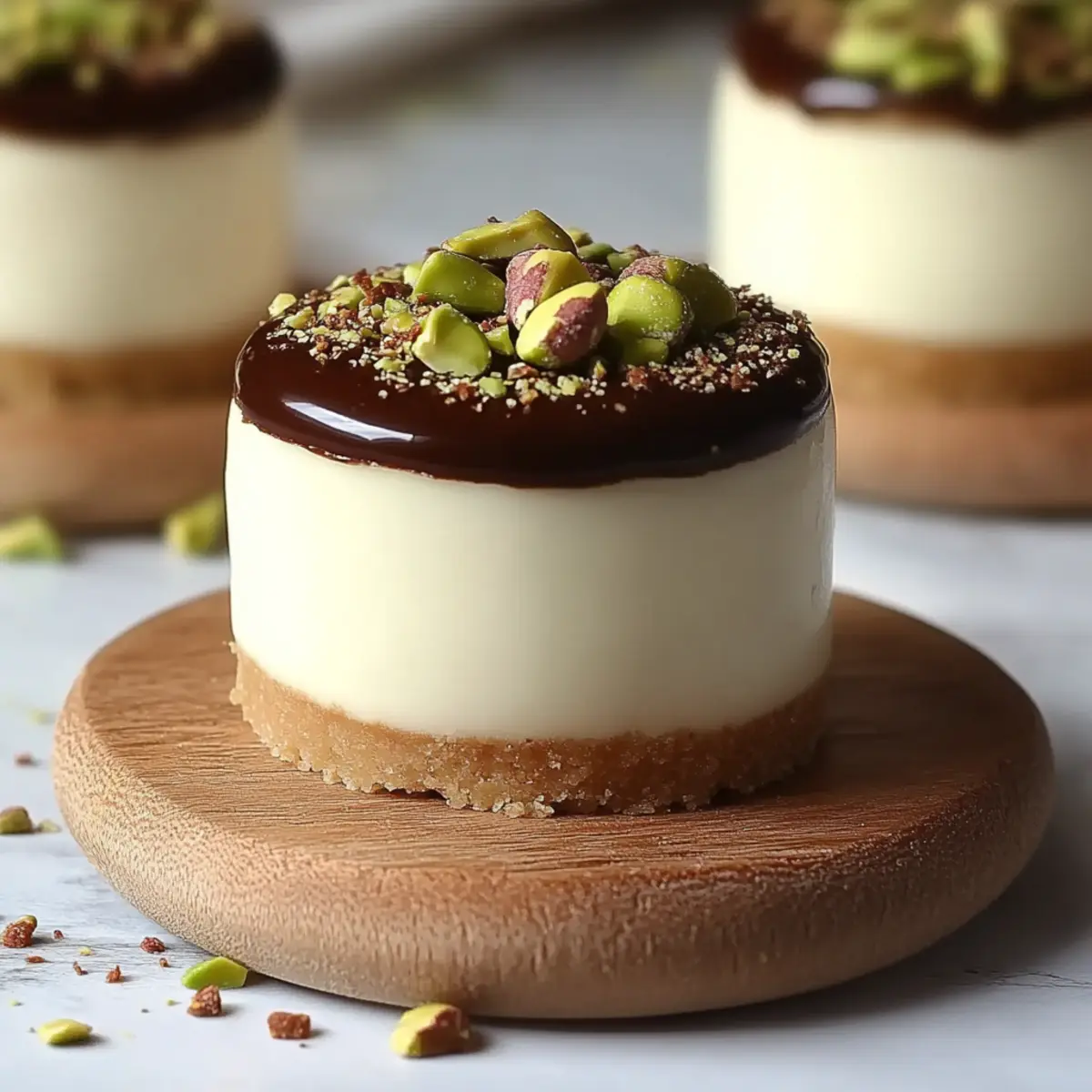 Pistachio and Coffee Mini Cheesecakes
