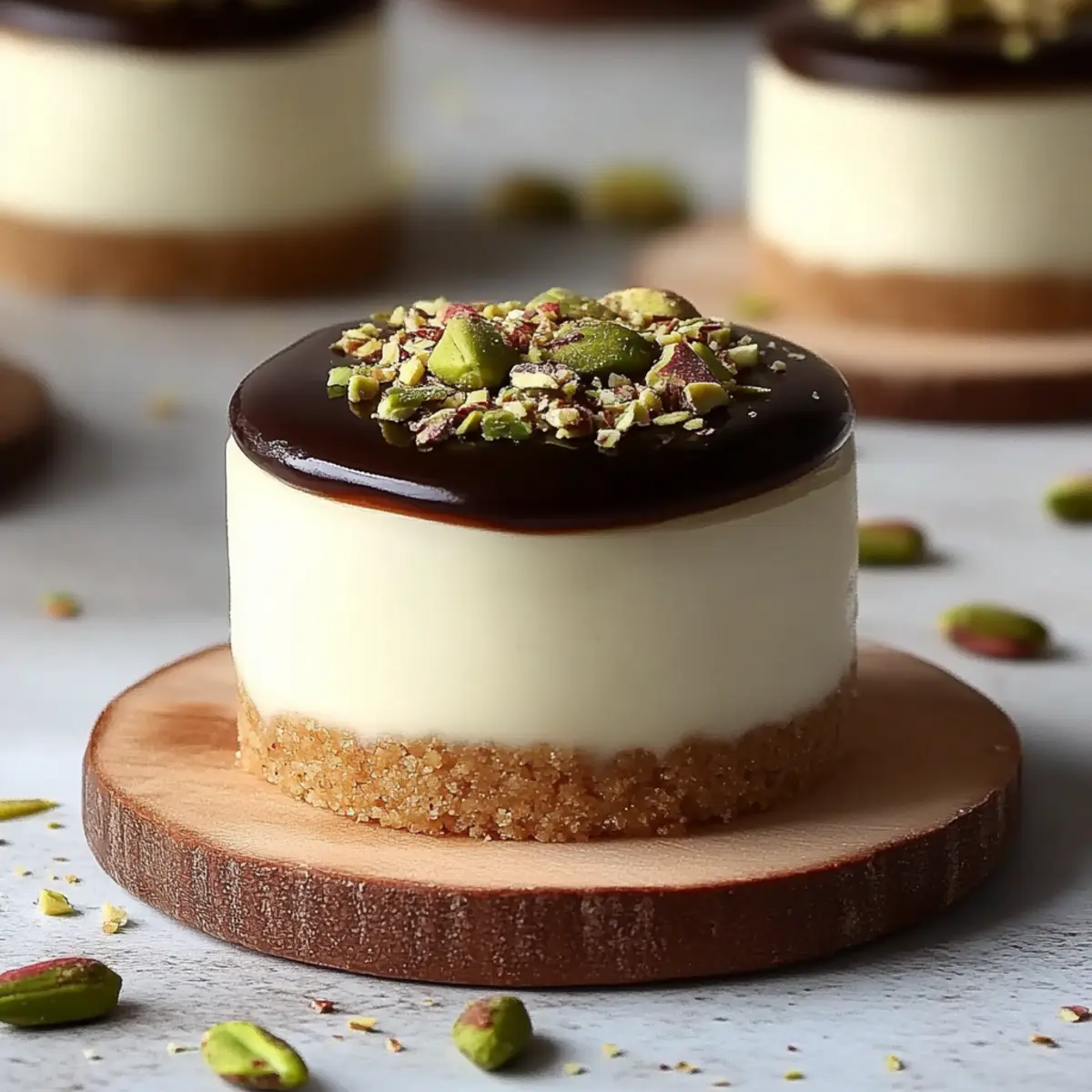 Pistachio and Coffee Mini Cheesecakes