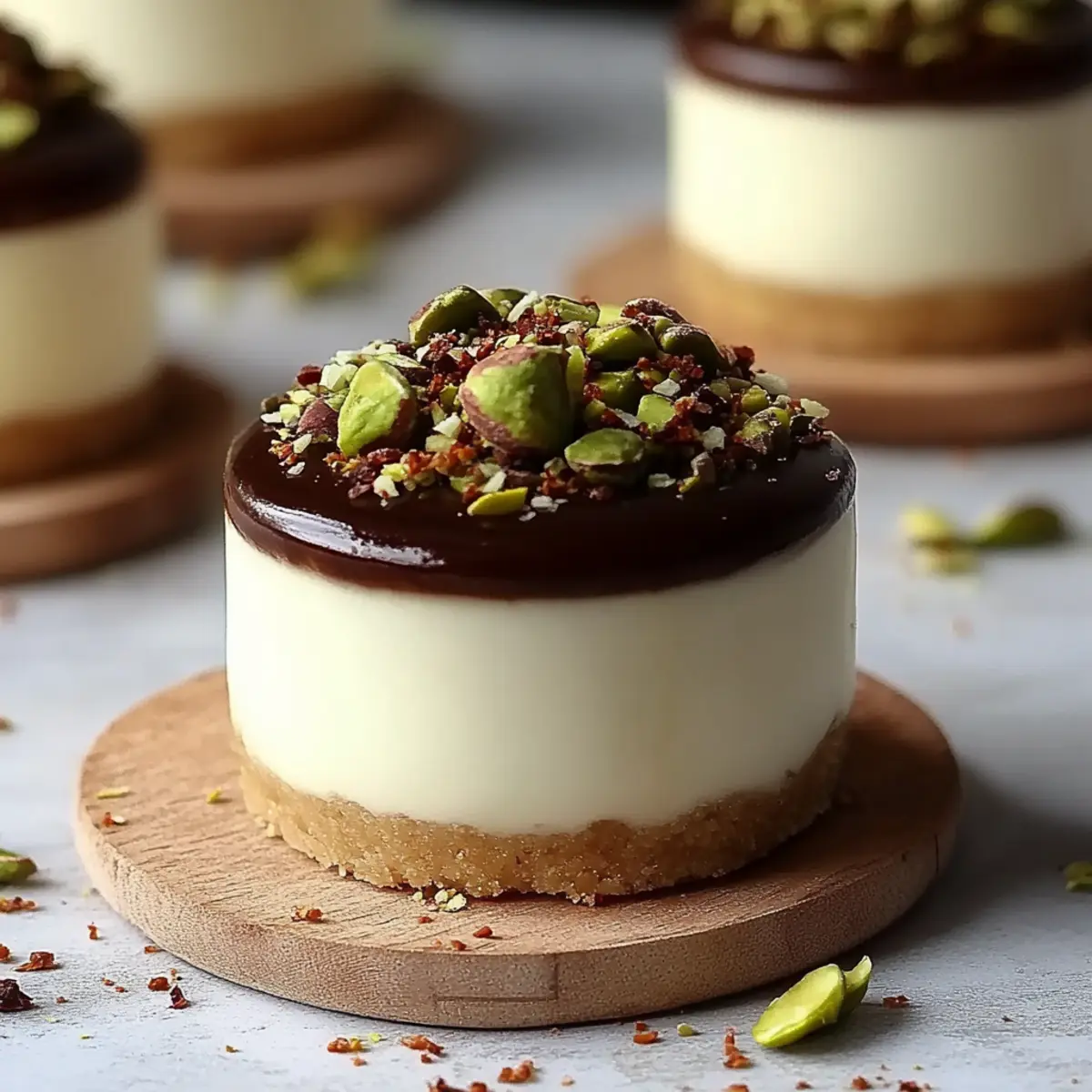 Pistachio and Coffee Mini Cheesecakes