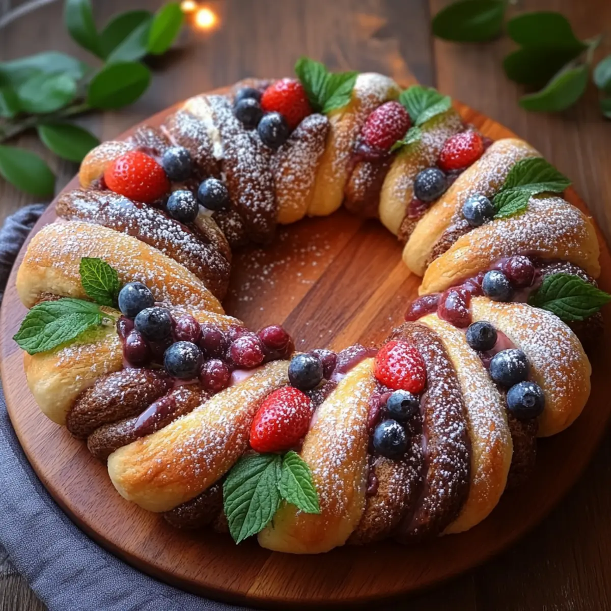 Puff Pastry Crown Filled with Chocolate