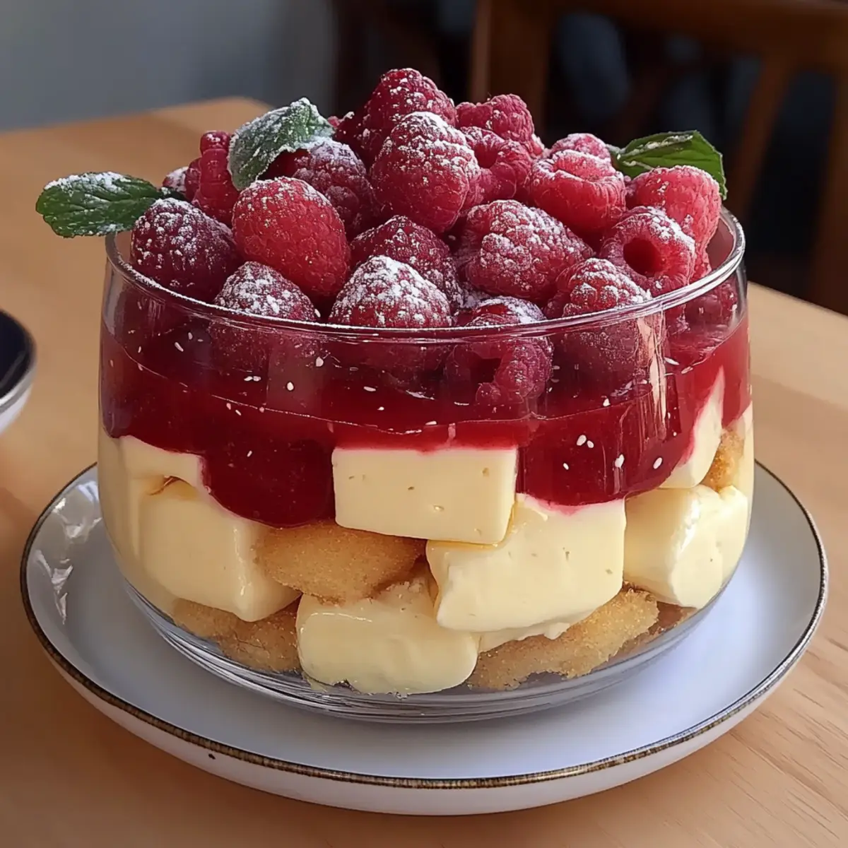 Raspberry and Almond Trifle