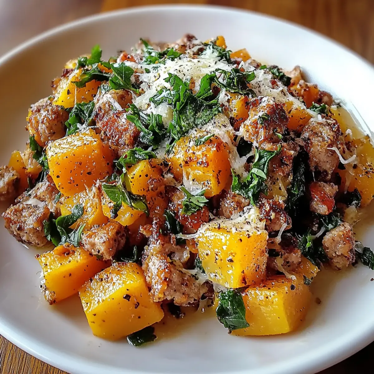 Roasted Butternut Squash With Ground Turkey