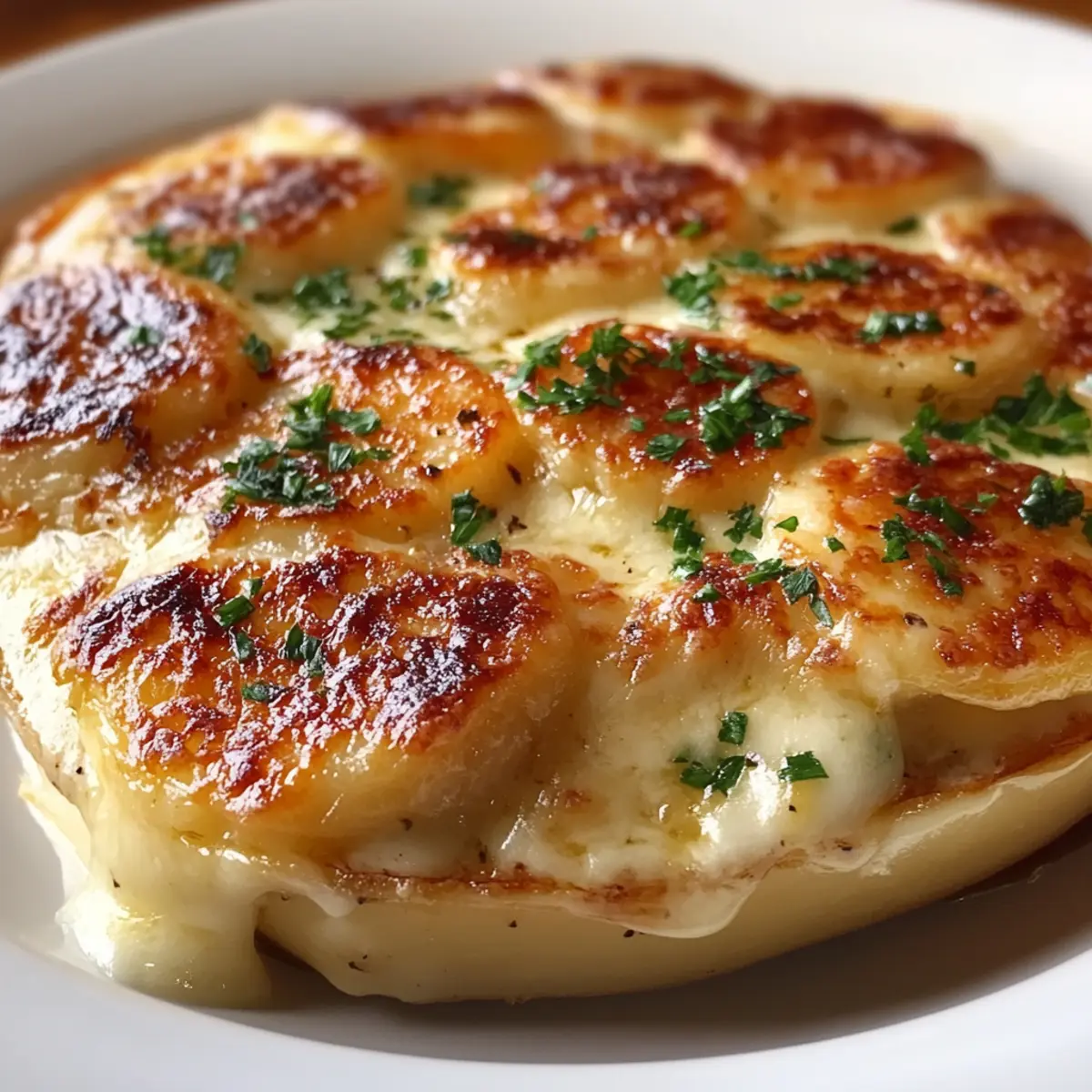 Roasted Garlic Potatoes au Gratin