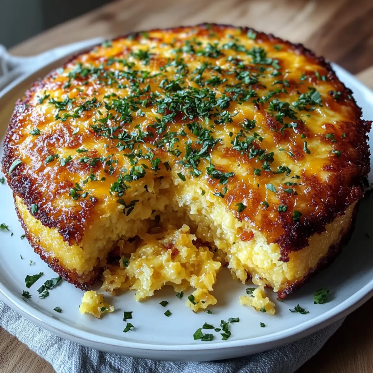 Savory Baked Corn Pudding with Cheddar and Herbs
