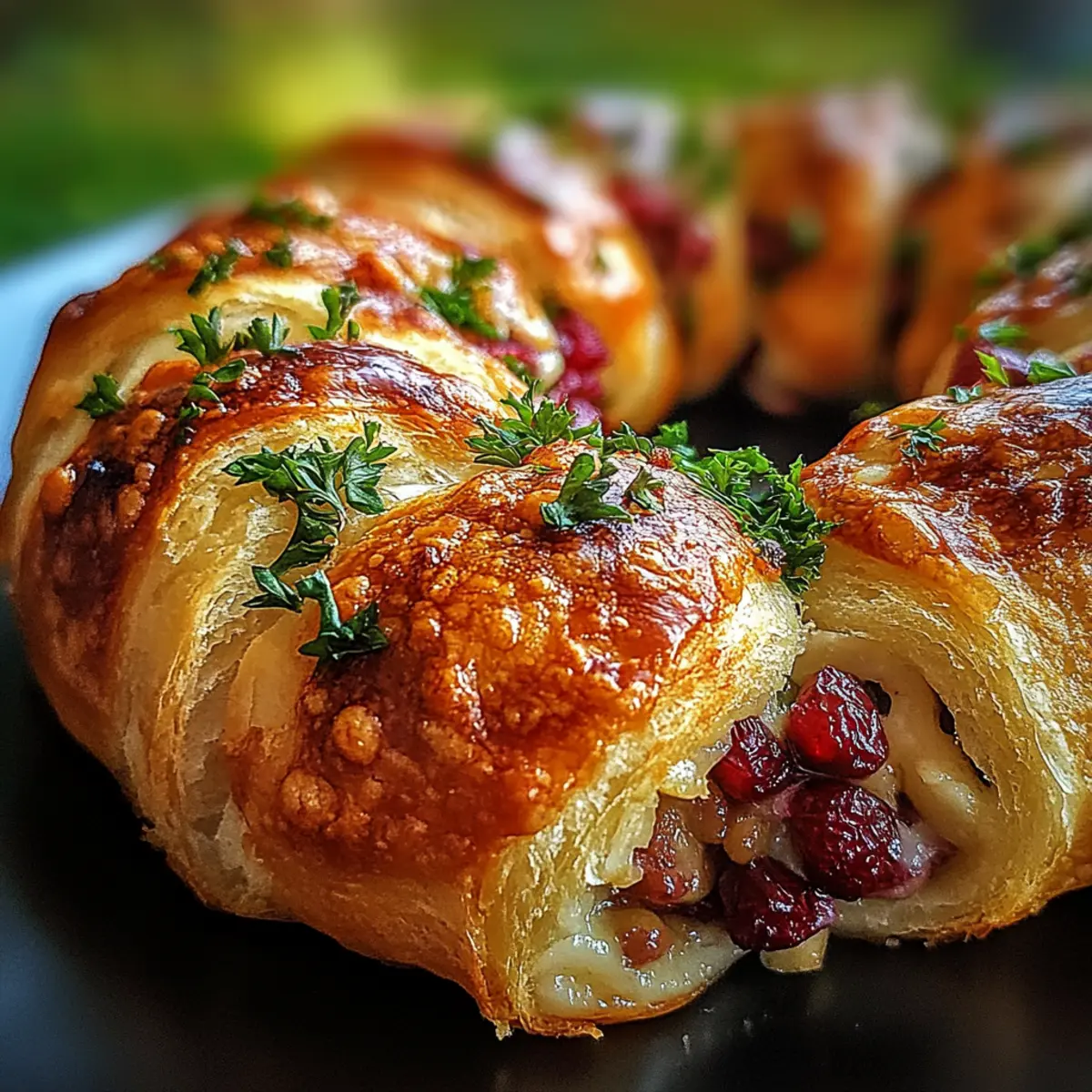 Savory Turkey and Cranberry Crescent Ring