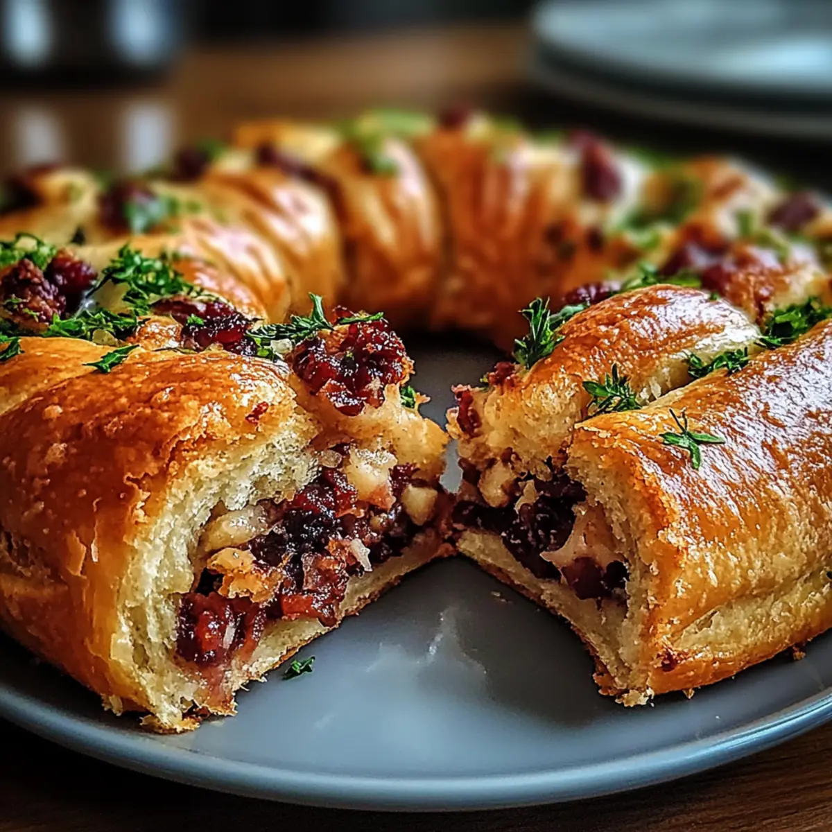 Savory Turkey and Cranberry Crescent Ring