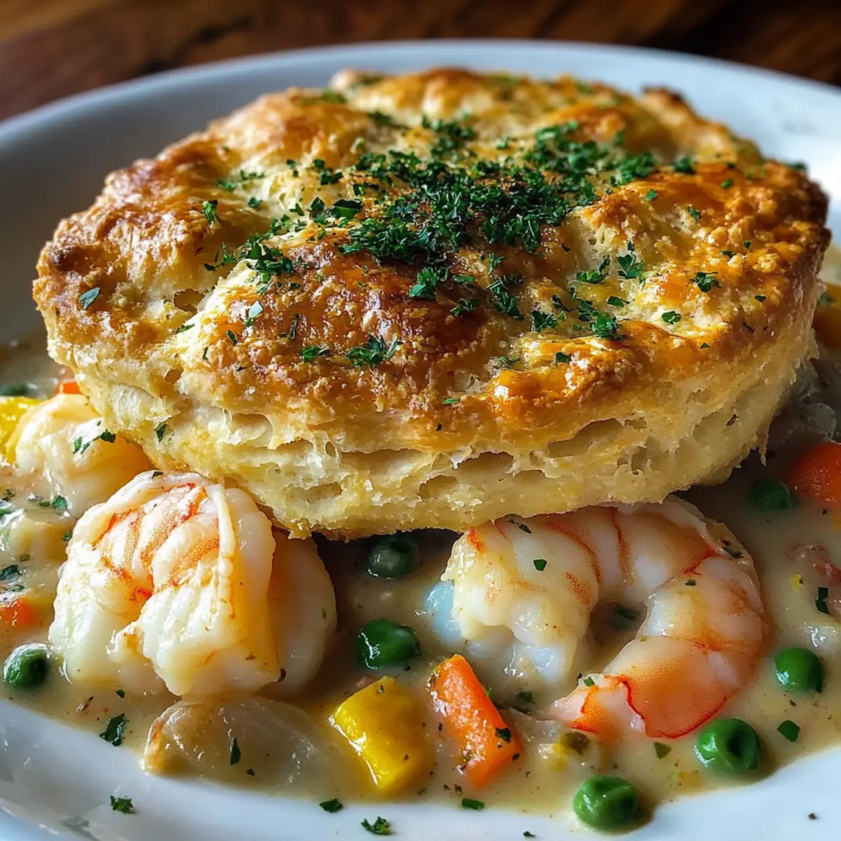 Shrimp & Lobster Cheddar Bay Biscuit Pot Pie