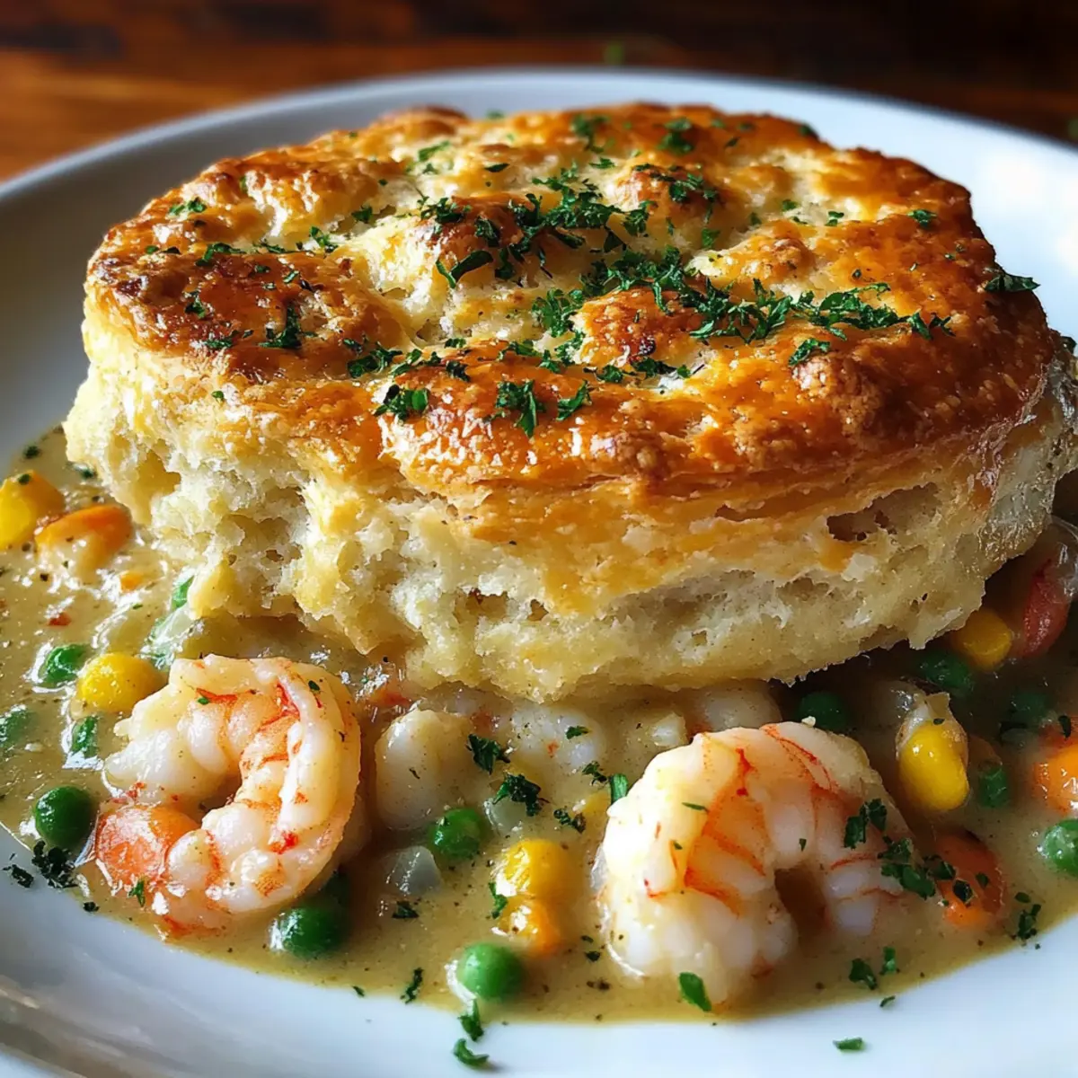 Shrimp & Lobster Cheddar Bay Biscuit Pot Pie