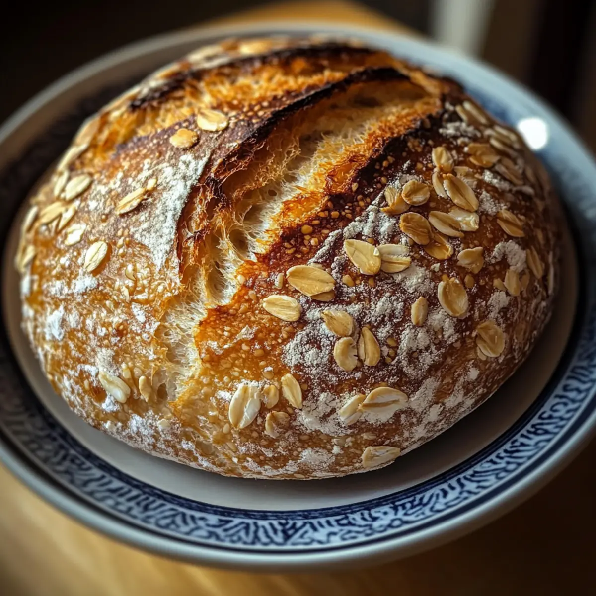 Soft and Chewy Honey Oat Sourdough Bread